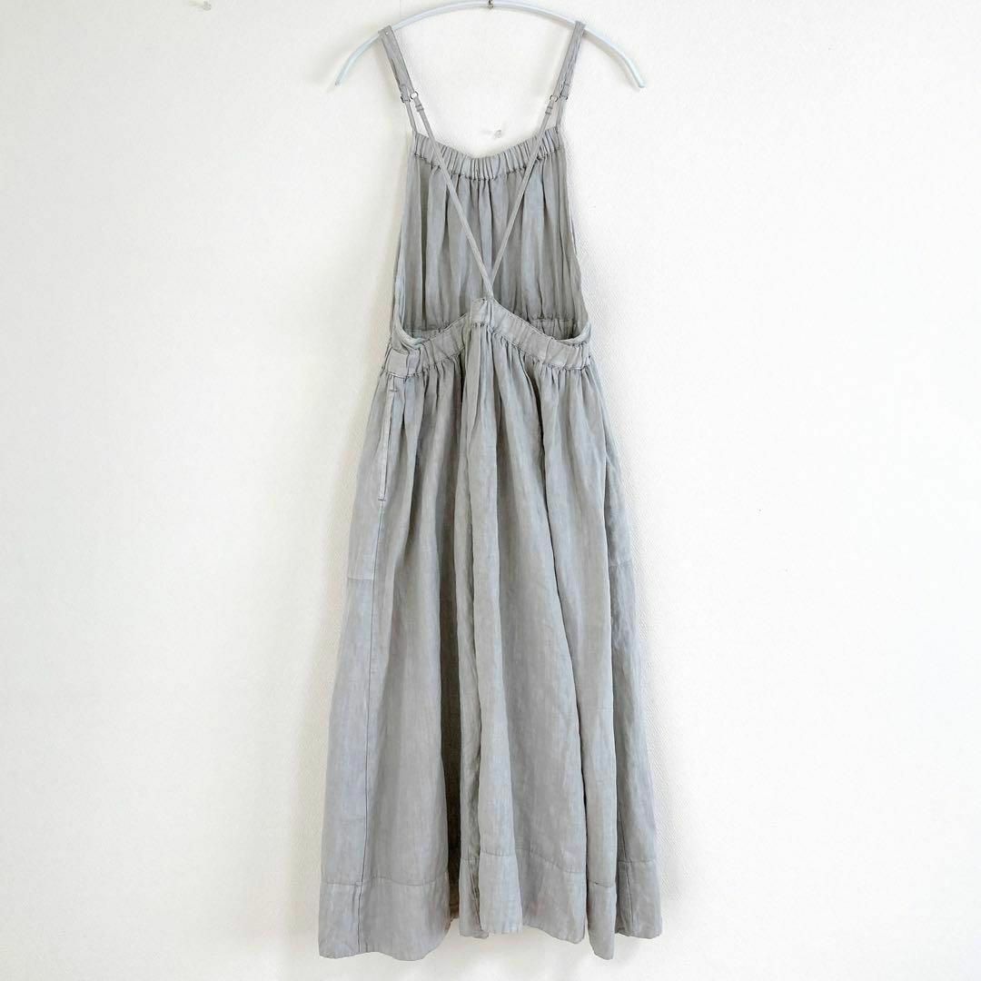 nest Robe - ネストローブ ナチュラルダイリネンエプロンドレス nest Robe - ネストローブ ナチュラルダイリネンエプロンドレス