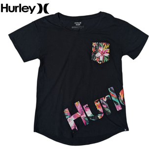 ハーレー(Hurley)のHurley ブラック ハイビスカス ポケット 半袖Tシャツ(Tシャツ(半袖/袖なし))