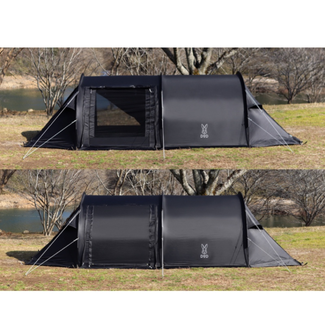 DOD - DOD カマボコテント ソロ UL ブラック 廃盤品 キャンプの DOD - DOD カマボコテント ソロ UL ブラック 廃盤品 キャンプの