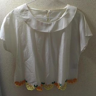 パラビオン(Par Avion)のパラビオン🍊🍋オレンジレモン刺繍ブラウス(シャツ/ブラウス(半袖/袖なし))