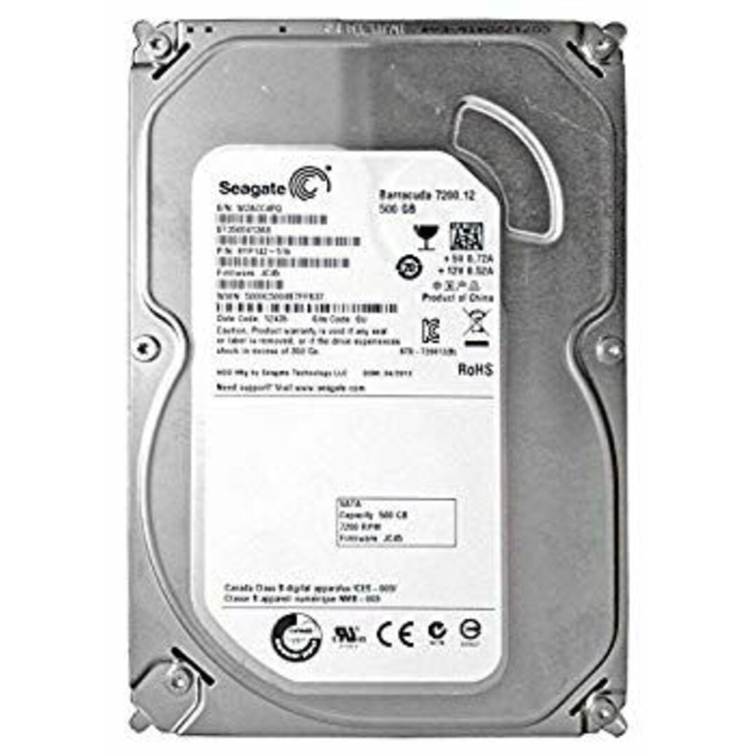 Seagate 3.5インチ内蔵HDD 500GB 7200rpm SATA 6.0Gb/s 16MB ST3500413AS wgteh8f スマホ/家電/カメラのPC/タブレット(PCパーツ)の商品写真