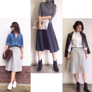 トゥデイフル(TODAYFUL)の最終お値下げ！TODAYFUL♡w face flare sk(ひざ丈スカート)