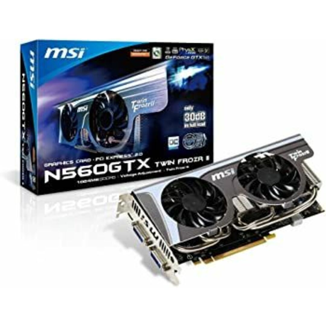 MSI グラフィックボード GTX560 搭載 冷却装置「Twin Frozr II」 N560GTX Twin Frozr II OC スマホ/家電/カメラのPC/タブレット(PCパーツ)の商品写真