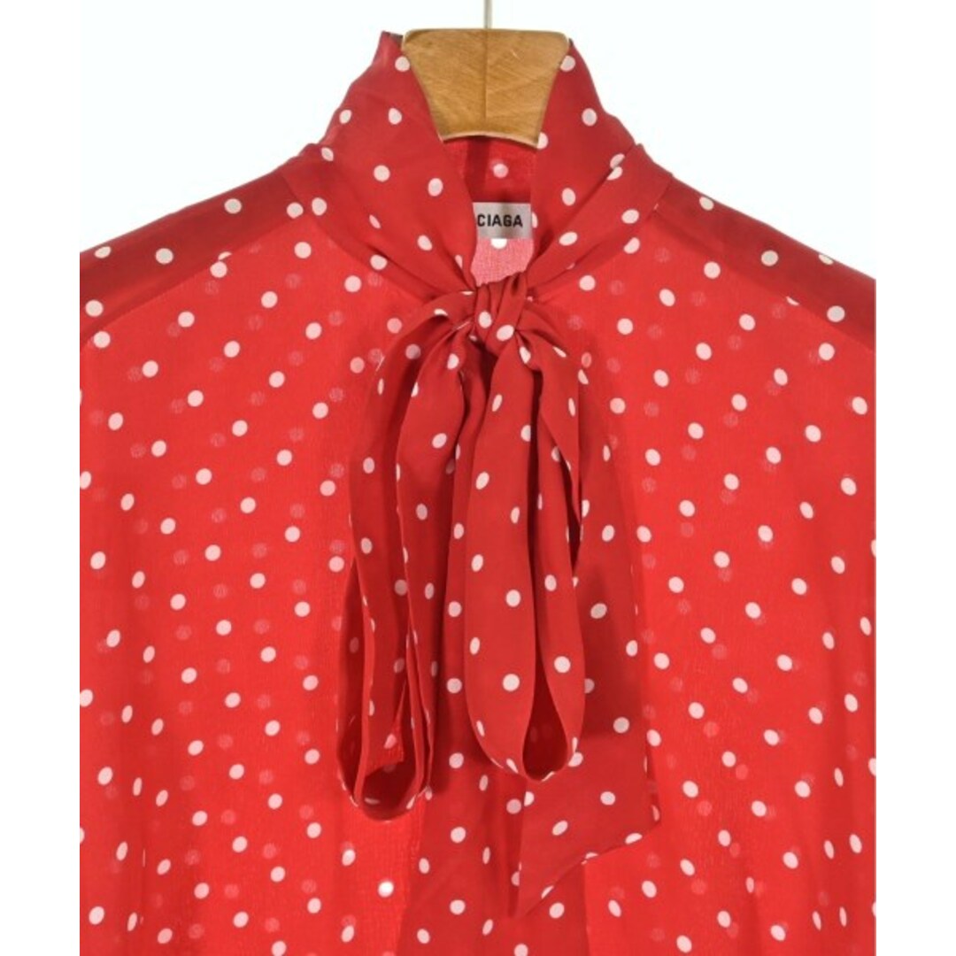 BALENCIAGA - BALENCIAGA カジュアルシャツ 34(XXS位) 赤x白 BALENCIAGA - BALENCIAGA カジュアルシャツ 34(XXS位) 赤x白