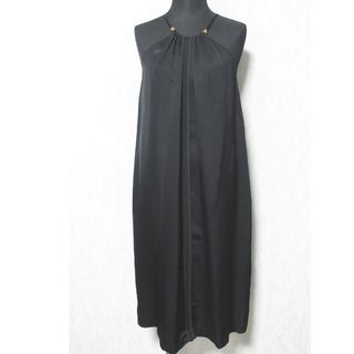 ESCADA SPORT エスカーダスポート バックリボン ひざ丈 キャミソールワンピース ドレス 36 ブラック レディース 古着 中古 USED(ひざ丈ワンピース)