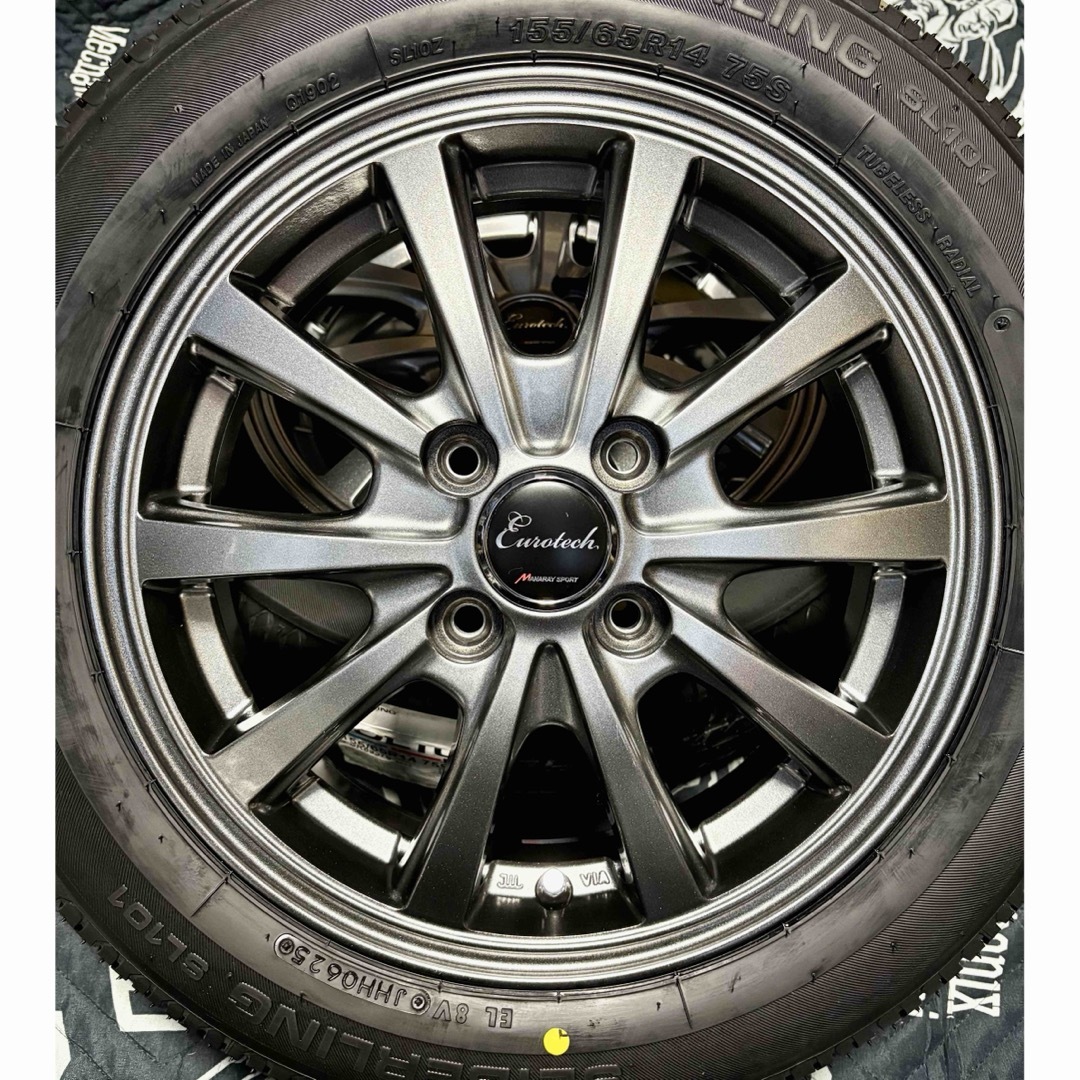 BRIDGESTONE - ㉟155/65R14新品タイヤ4本と中古美品ホイールと BRIDGESTONE - ㉟155/65R14新品タイヤ4本と中古美品ホイールと