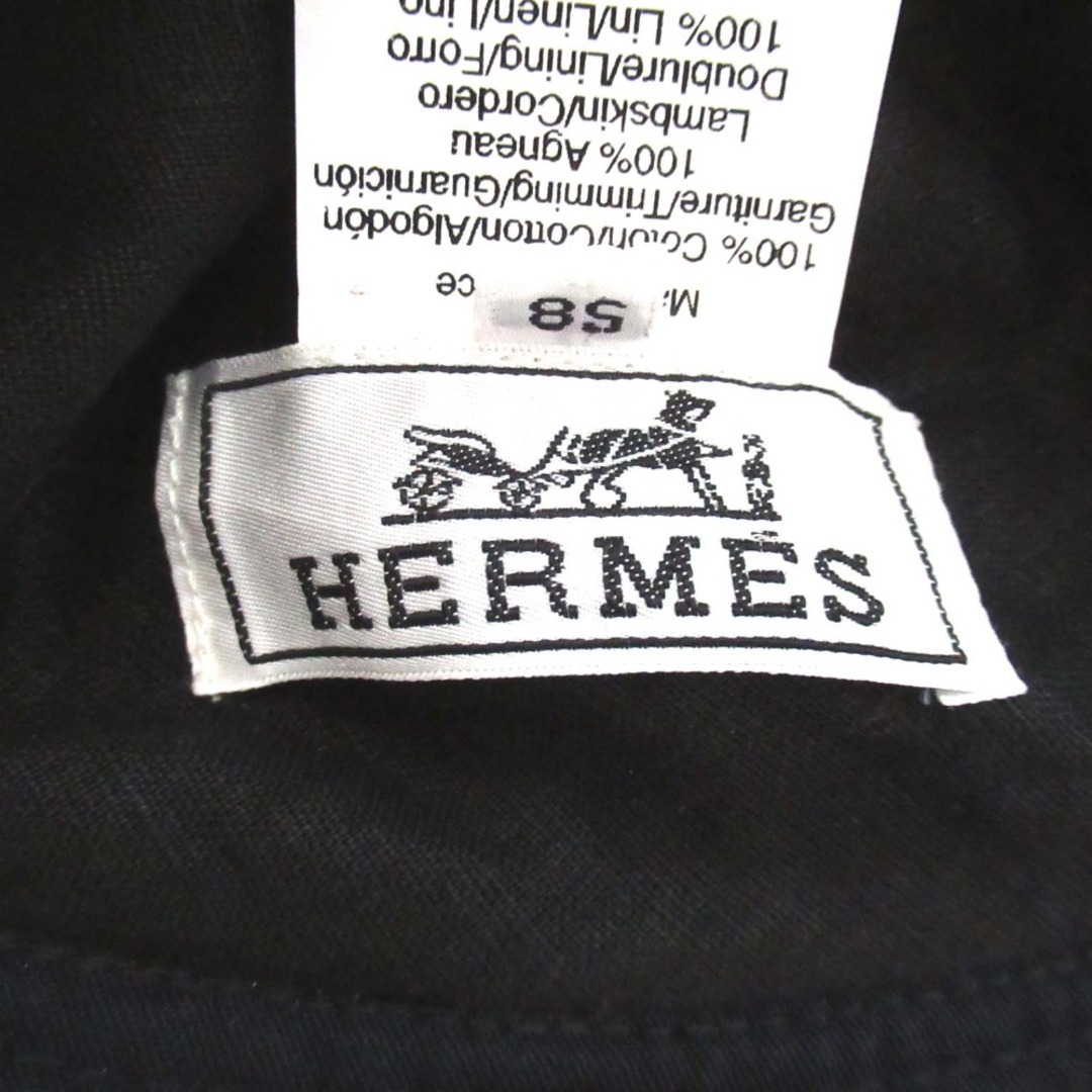 HERMES - 美品 HERMES エルメス レザートリム バケットハット HERMES - 美品 HERMES エルメス レザートリム バケットハット