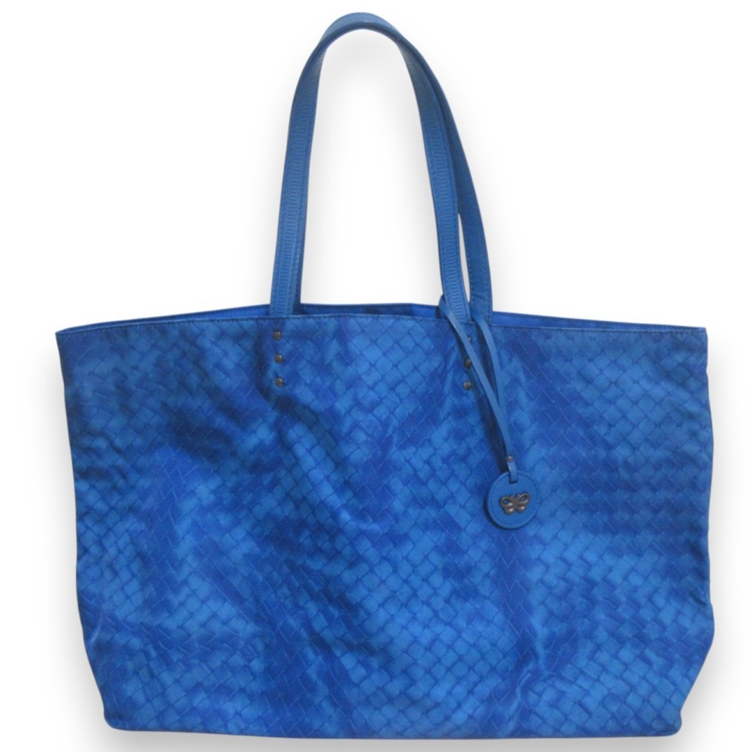 BOTTEGA VENETA - 美品 BOTTEGA VENETA ボッテガヴェネタ イントレッチオリュージョン ナイロン トートバッグ ブルー メンズ レディース 古着 中古 USED