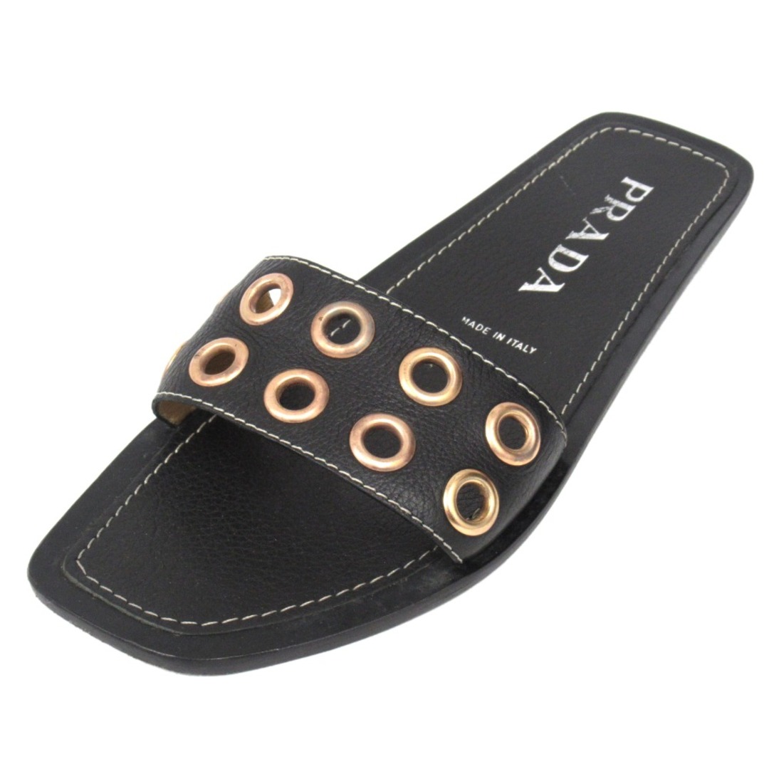 PRADA - PRADA プラダ レザー ハトメ サンダル ミュール PRADA - PRADA プラダ レザー ハトメ サンダル ミュール