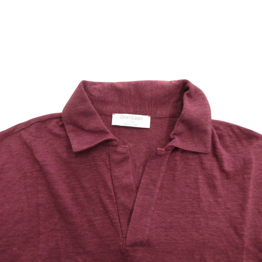 良品 Gran Sasso グランサッソ スキッパー リネン ポロシャツ 良品 Gran Sasso グランサッソ スキッパー リネン ポロシャツ