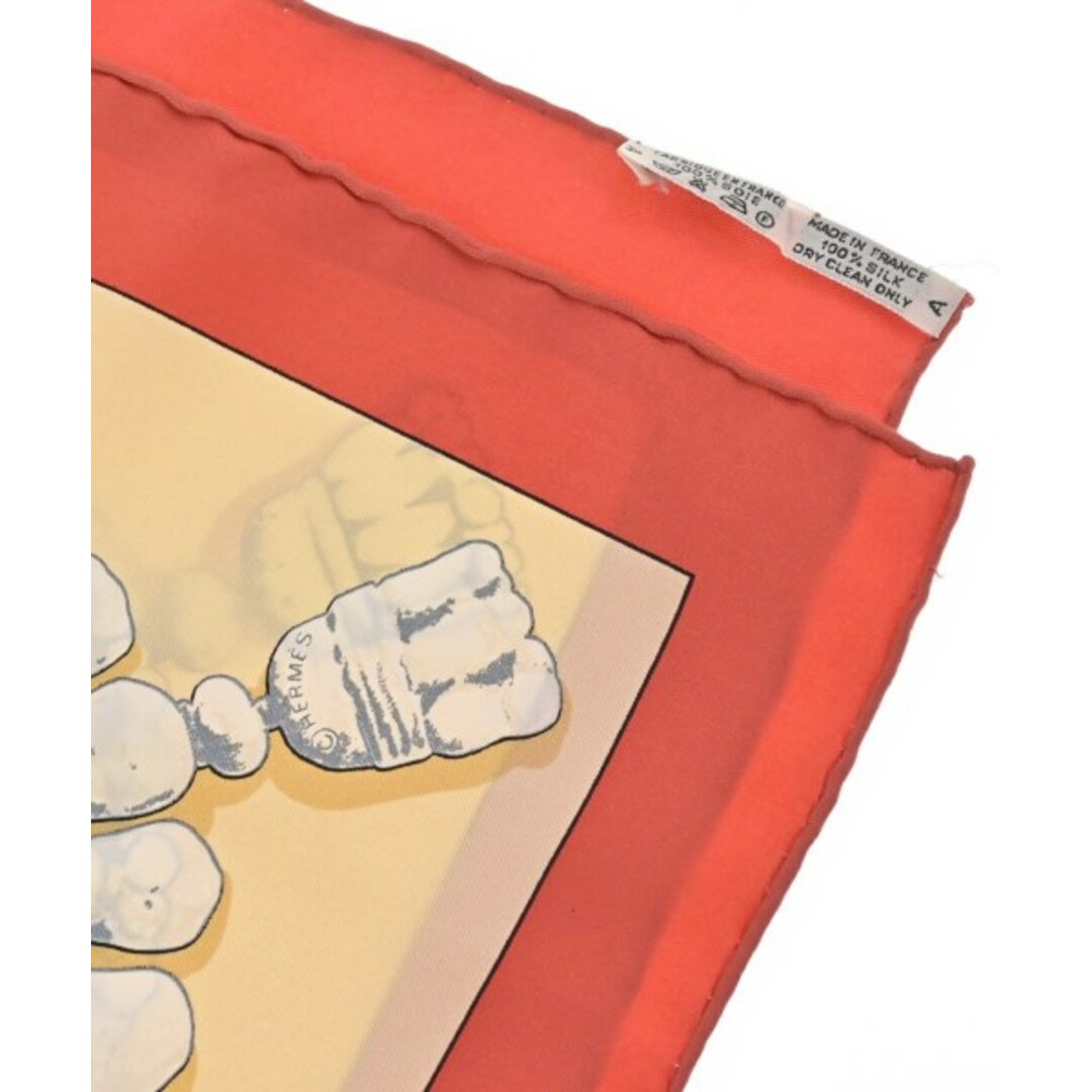 HERMES - HERMES エルメス バンダナ・スカーフ 90 クリーム系x HERMES - HERMES エルメス バンダナ・スカーフ 90 クリーム系x