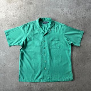 ラルフローレン(Ralph Lauren)の90s ラルフローレン 開襟シルクシャツ 半袖 XL ターコイズグリーン(シャツ)