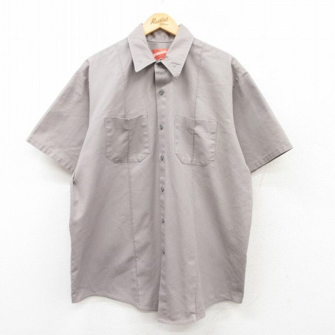 XL☆古着 半袖 ワーク シャツ メンズ 90年代 90s 大きいサイズ XL☆古着 半袖 ワーク シャツ メンズ 90年代 90s 大きいサイズ