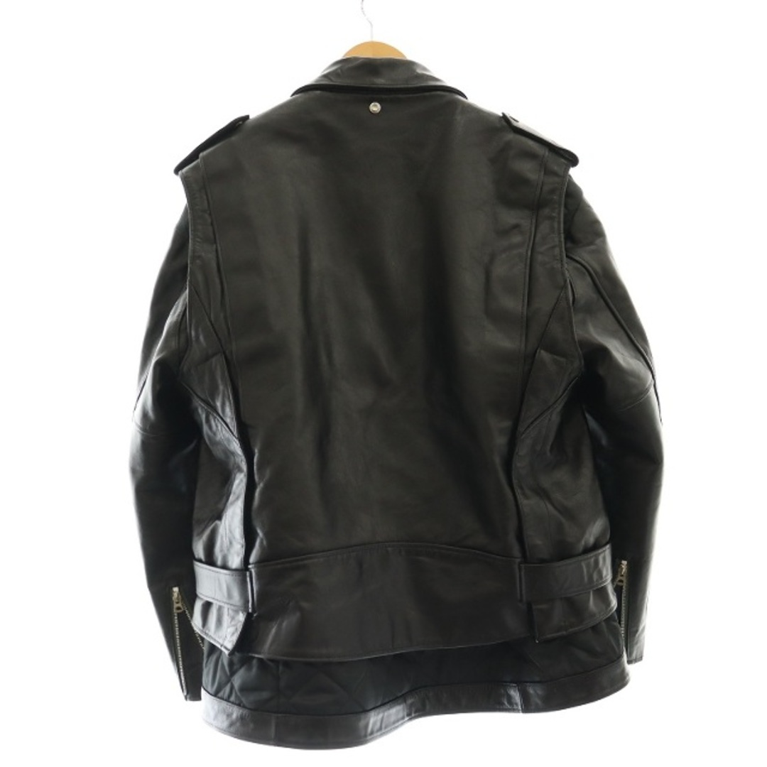 sacai - sacai Schott ライダースジャケット 3 L 黒 22-02875Mの sacai - sacai Schott ライダースジャケット 3 L 黒 22-02875Mの