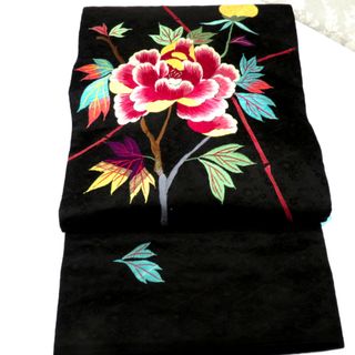 平和屋着物◎六通柄袋帯 舞扇子文様 純金箔 正絹 逸品 平和屋着物◎六通柄袋帯 舞扇子文様 純金箔 正絹 逸品