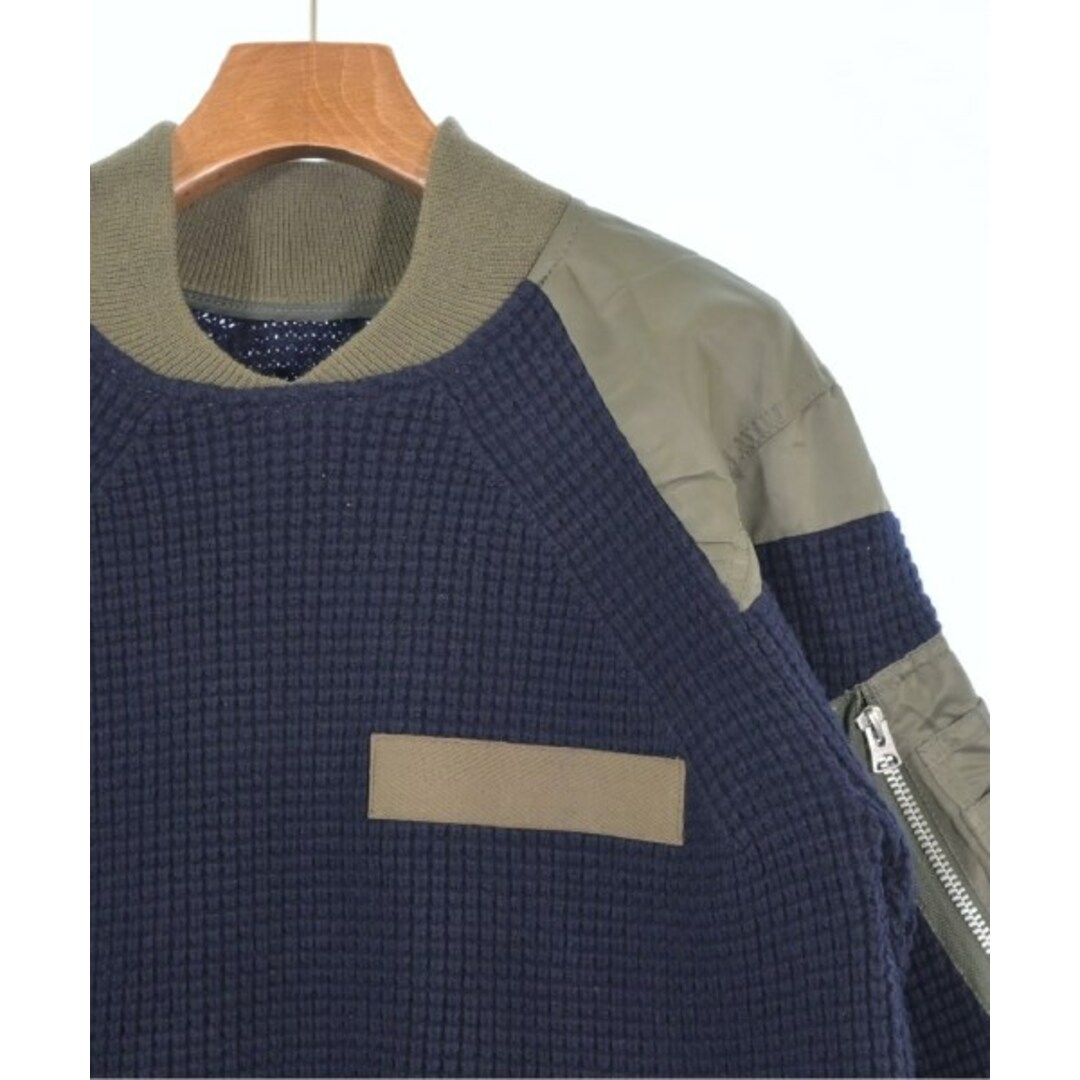 sacai - sacai サカイ ニット・セーター 1(S位) 紺xカーキ sacai - sacai サカイ ニット・セーター 1(S位) 紺xカーキ