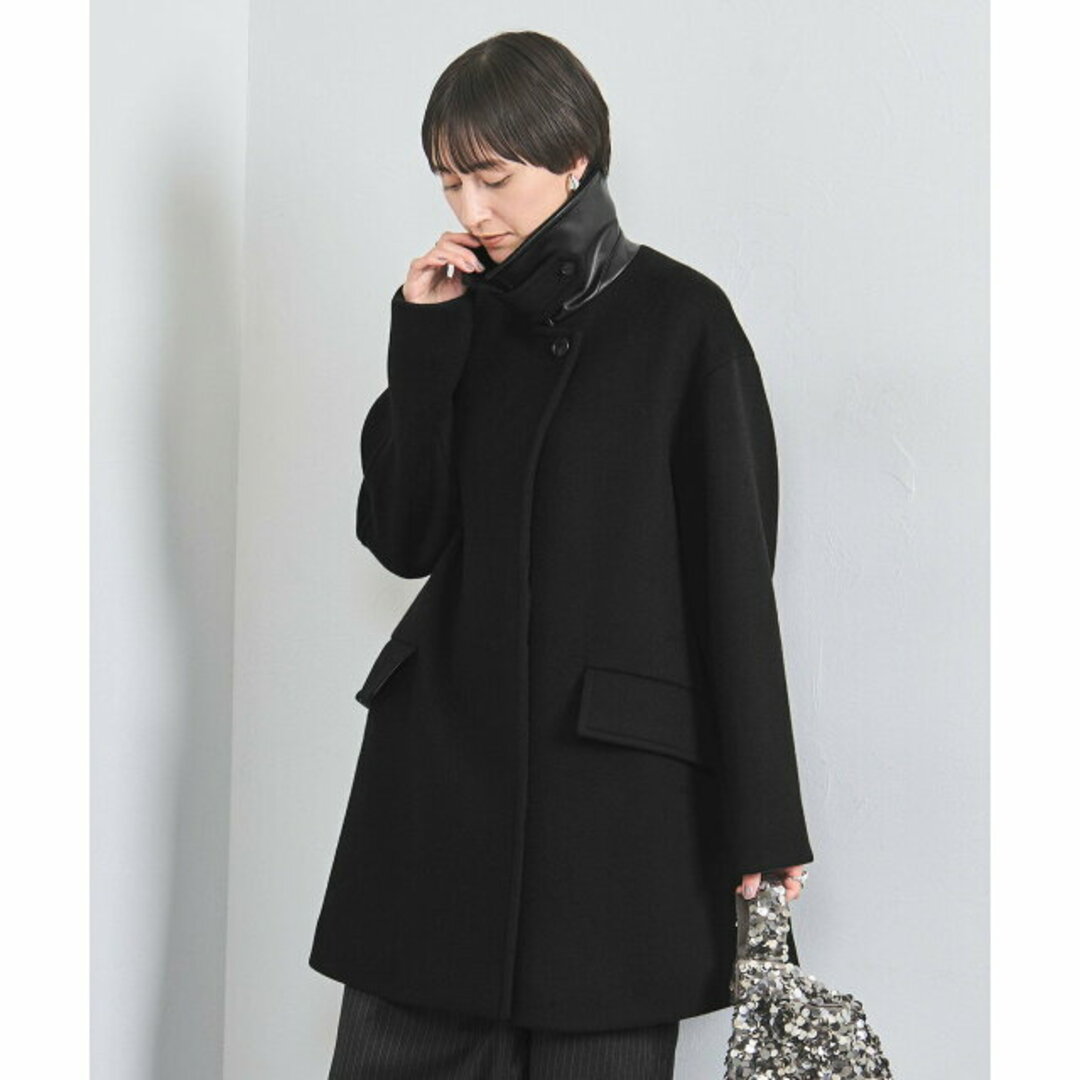 UNITED ARROWS - 【BLACK】【XS(34)】スタンドカラー ミドル UNITED ARROWS - 【BLACK】【XS(34)】スタンドカラー ミドル
