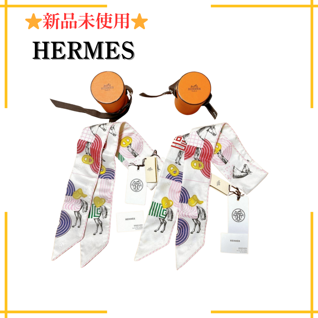 HERMES - 【新品未使用タグ付き】HERMES　エルメス　ツイリー　２本セット　ガルドローブ