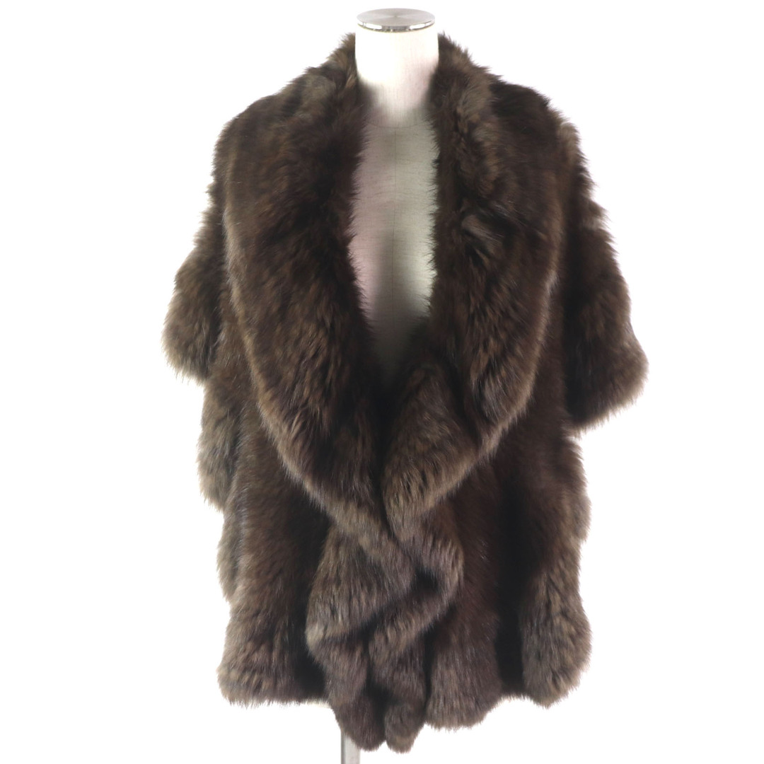未使用品▼SOBOL ソボル ロシアンセーブル SABLE 本毛皮ショール・ストール ダークブラウン レディース 毛質艶やか・柔らか◎