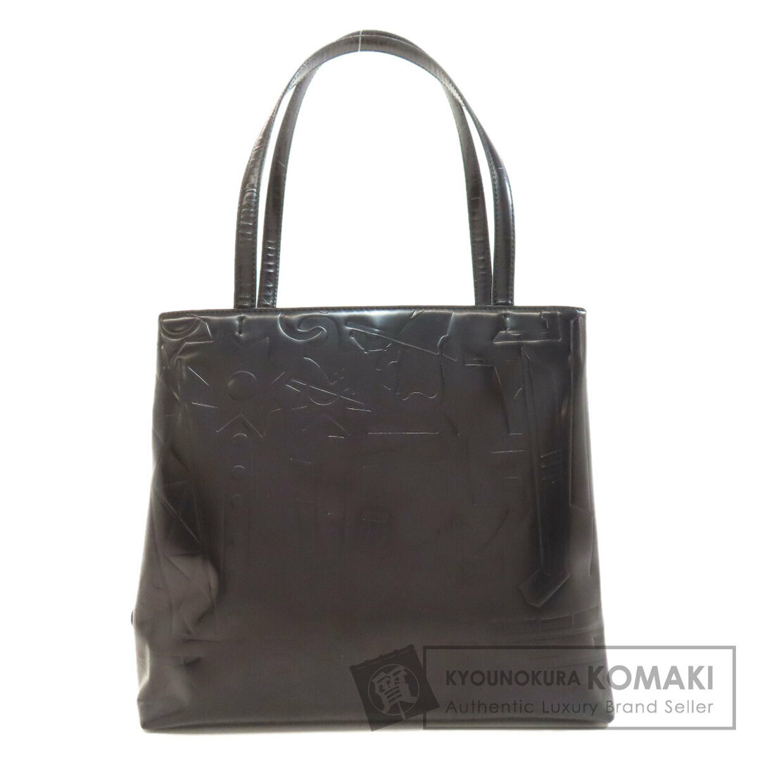 PRADA - PRADA ロゴ金具 型押し ハンドバッグ レザー レディース PRADA - PRADA ロゴ金具 型押し ハンドバッグ レザー レディース