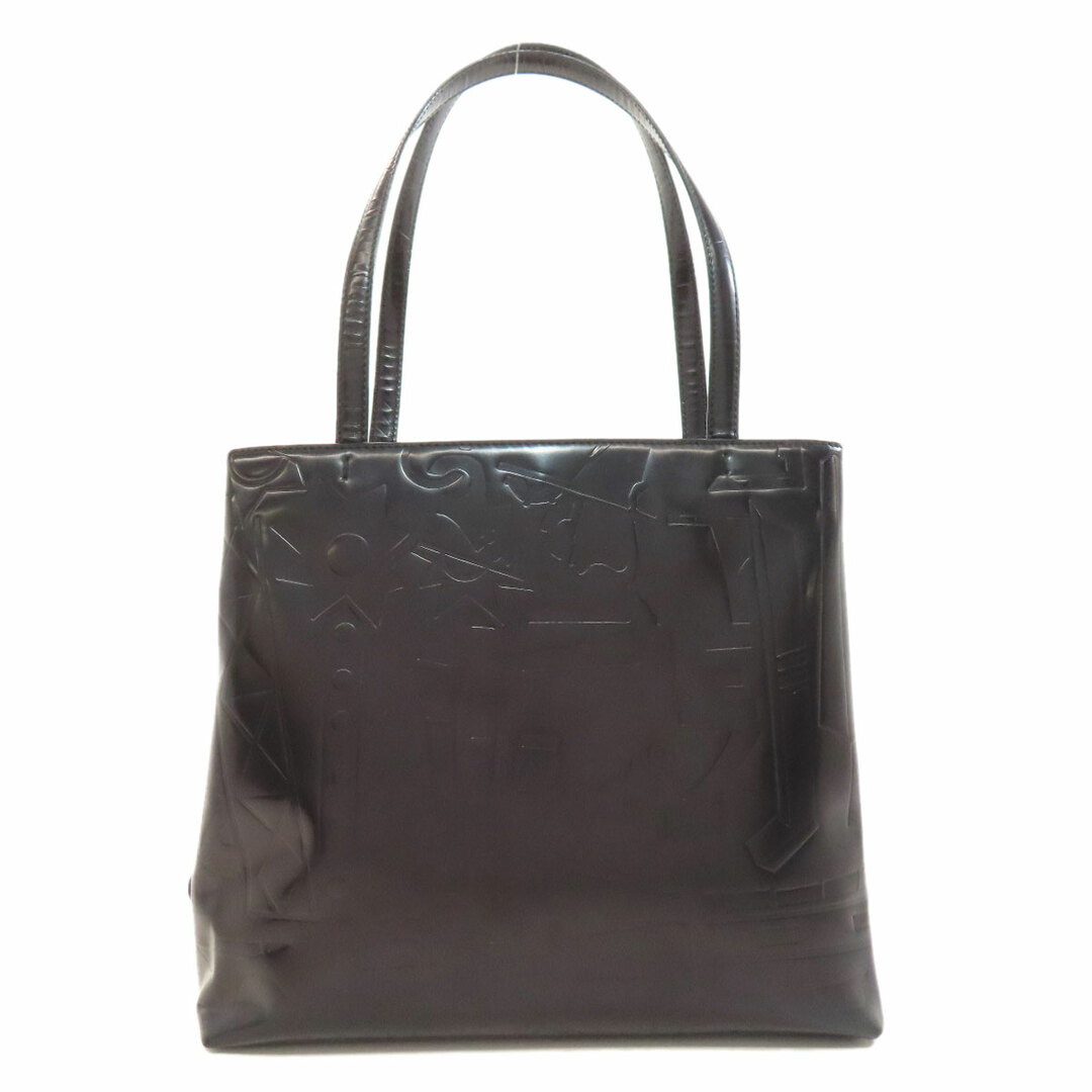 PRADA - PRADA ロゴ金具 型押し ハンドバッグ レザー レディース PRADA - PRADA ロゴ金具 型押し ハンドバッグ レザー レディース