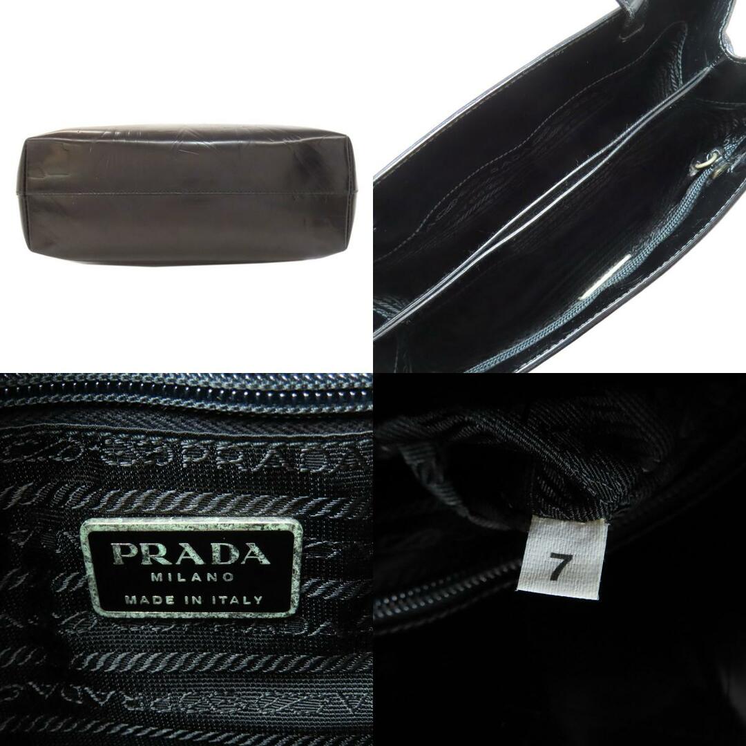 PRADA - PRADA ロゴ金具 型押し ハンドバッグ レザー レディース PRADA - PRADA ロゴ金具 型押し ハンドバッグ レザー レディース