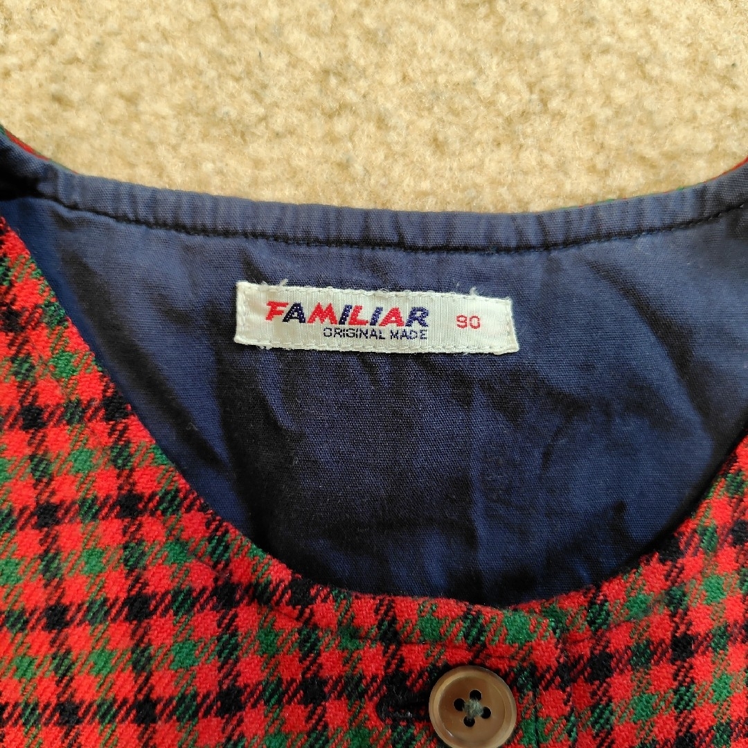 familiar(ファミリア)のファミリア　ノースリーブ　ギンガムチェック　90 キッズ/ベビー/マタニティのキッズ服女の子用(90cm~)(Tシャツ/カットソー)の商品写真