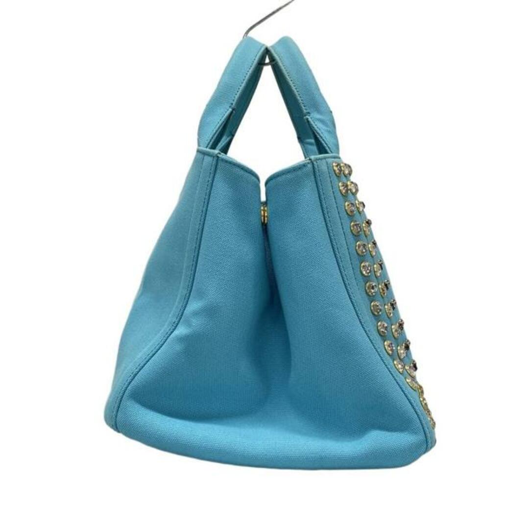 PRADA(プラダ) トートバッグ美品 ストライプラフィア スモール