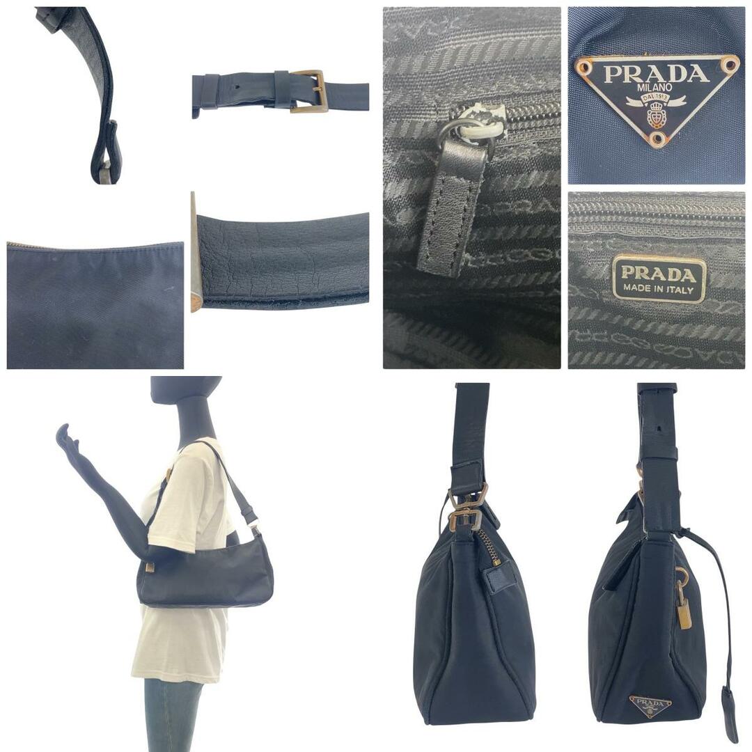 PRADA - PRADA プラダ テスート 三角ロゴプレート ブラック 黒 PRADA - PRADA プラダ テスート 三角ロゴプレート ブラック 黒