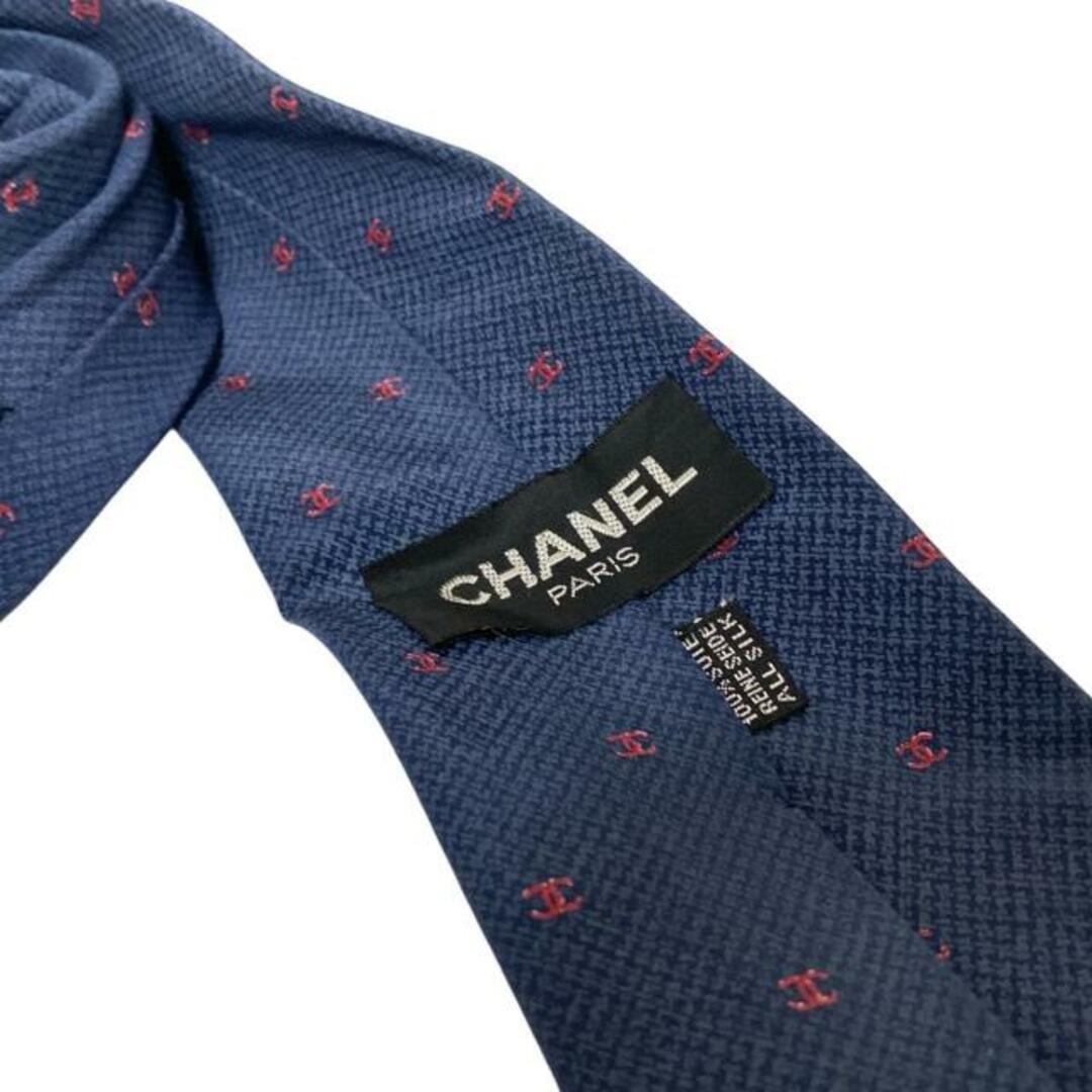 CHANEL - CHANEL(シャネル) ネクタイ メンズ美品 - ネイビー CHANEL - CHANEL(シャネル) ネクタイ メンズ美品 - ネイビー
