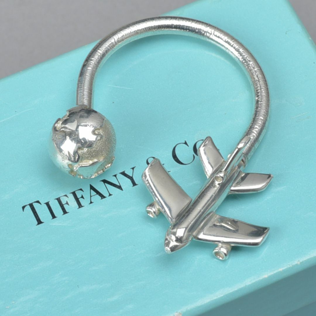 Tiffany & Co. - 美品◇ティファニー 飛行機 地球 キーリング Tiffany & Co. - 美品◇ティファニー 飛行機 地球 キーリング