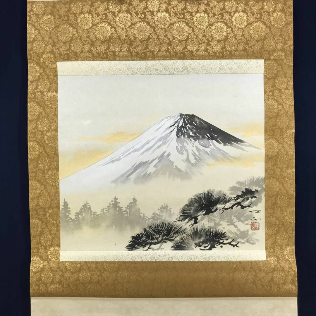 真作/小倉埋山/富士山図/富岳図/富峰図/横物/掛軸☆宝船☆AI-796 真作/小倉埋山/富士山図/富岳図/富峰図/横物/掛軸☆宝船☆AI-796