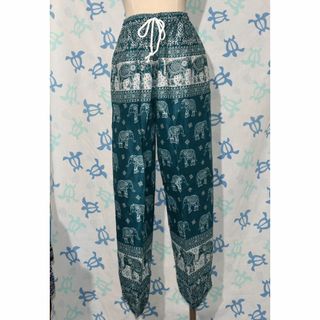 ★タイパンツ★イージーパンツ★アジアンエスニック★象柄★大きめ★新品★Ｂ８５ＧＲ(サルエルパンツ)