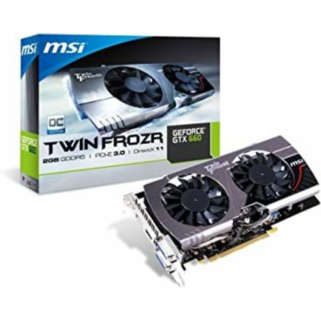 MSI GeForce GTX660 搭載ビデオカード オーバークロックモデル オリジナルファン採用 日本正規代理店品 VD4776 N660GTX Twin Frozr III OC スマホ/家電/カメラのPC/タブレット(PCパーツ)の商品写真
