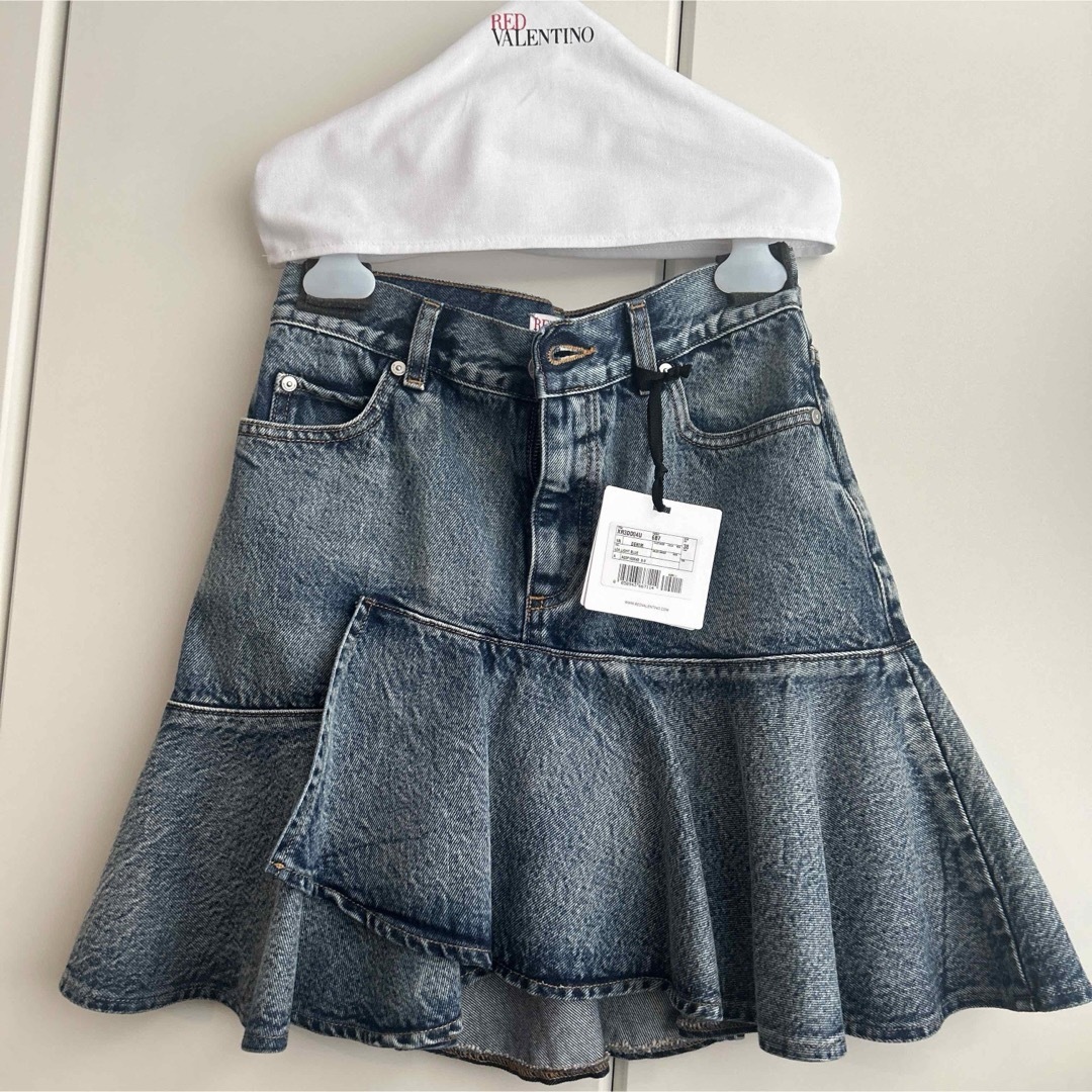 RED VALENTINO - RED VALENTINO デニム フレアスカート 38の通販 RED VALENTINO - RED VALENTINO デニム フレアスカート 38の通販