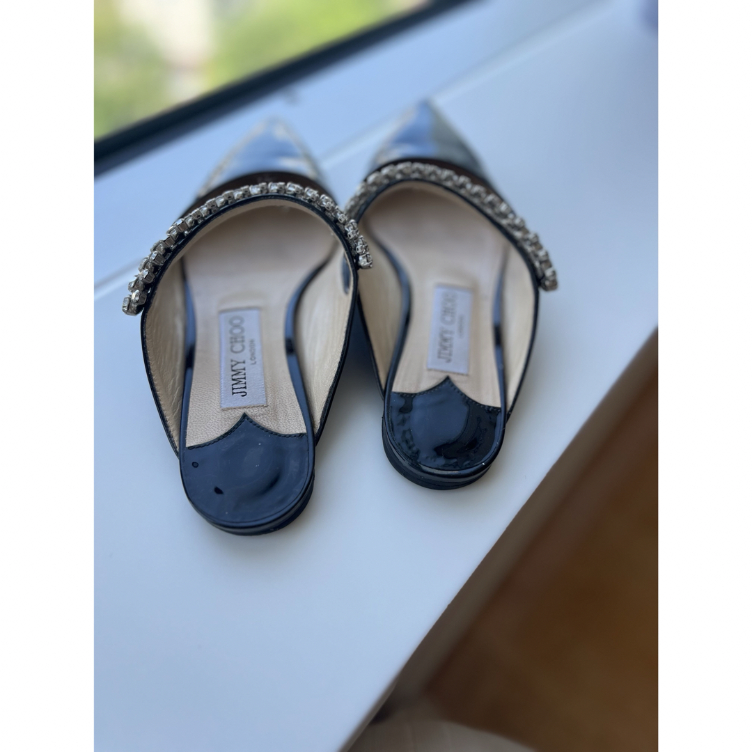 JIMMY CHOO - Jimmy Choo ブラック bingビジュートリムフラット JIMMY CHOO - Jimmy Choo ブラック bingビジュートリムフラット