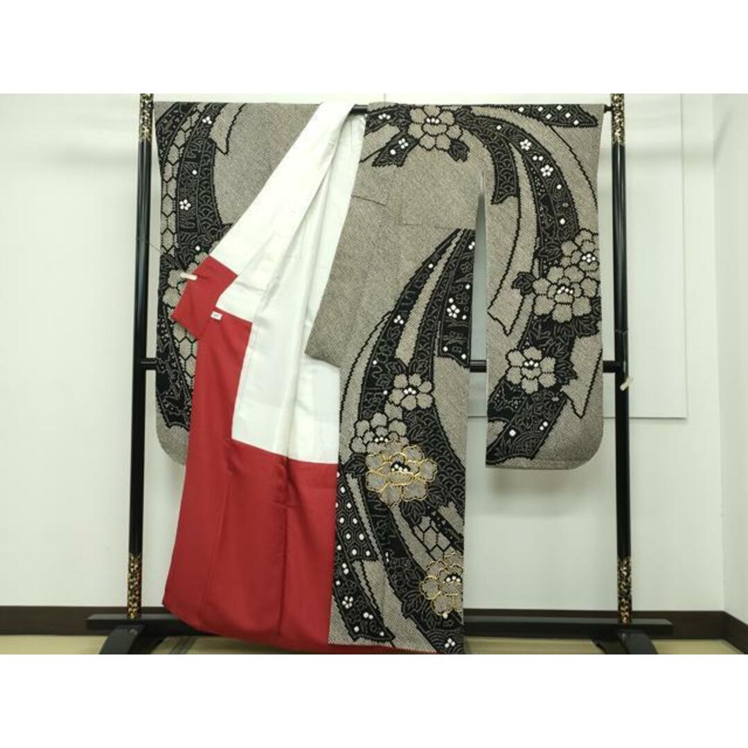 平和屋本店□極上 振袖・袋帯セット 総絞り 駒刺繍 束ね熨斗牡丹文 平和屋本店□極上 振袖・袋帯セット 総絞り 駒刺繍 束ね熨斗牡丹文