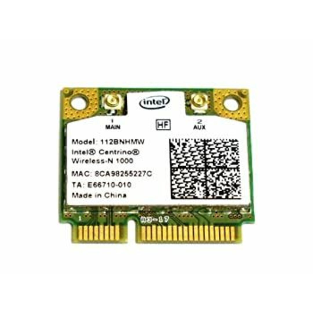 Intel Centrino Wireless-N 1000(112BNHMW) 802.11b/g/n 300Mbps PCI-E mini half Card スマホ/家電/カメラのPC/タブレット(PC周辺機器)の商品写真