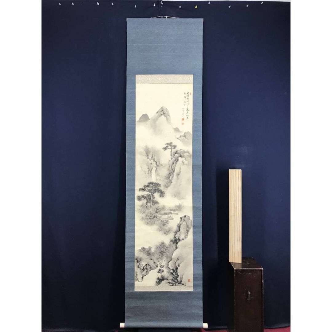 真作/小川竹鳳/渓山幽居図/山水図/掛軸☆宝船☆AF-829の通販 by 真作/小川竹鳳/渓山幽居図/山水図/掛軸☆宝船☆AF-829の通販 by