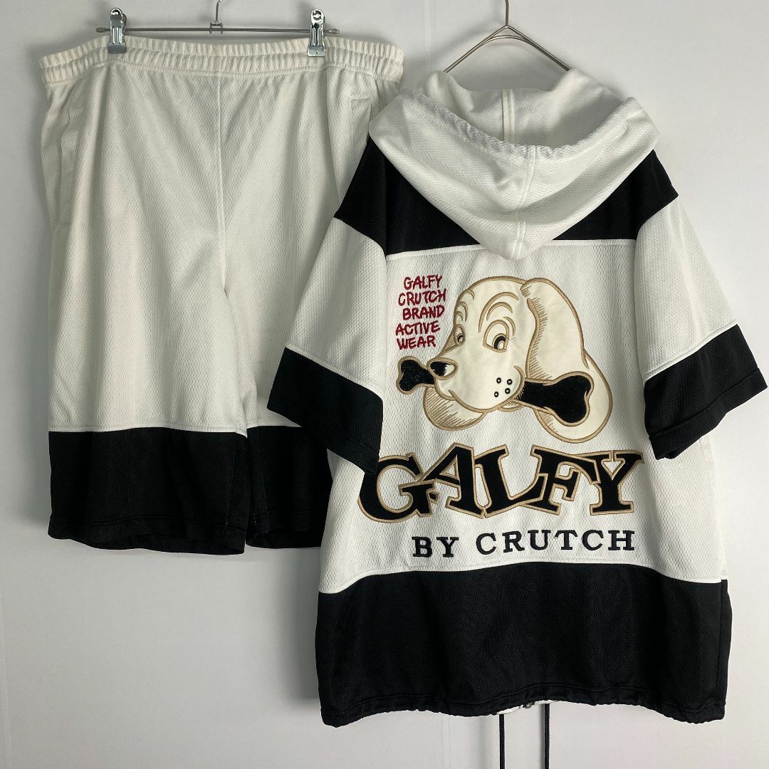GALFY - ガルフィ セットアップ GALFY ジャージ 刺しゅう 白 黒 GALFY - ガルフィ セットアップ GALFY ジャージ 刺しゅう 白 黒