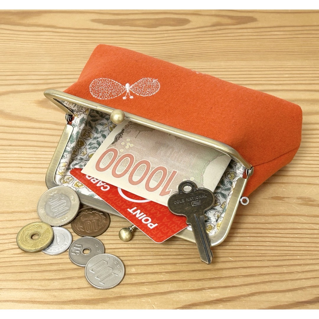 mina perhonen - ハンドメイド がま口ポーチ お財布 ちょうちょ mina perhonen - ハンドメイド がま口ポーチ お財布 ちょうちょ