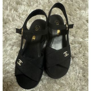 CHANEL - 未使用サイズ37❤️シャネル CHANEL ウェッジサンダル CHANEL - 未使用サイズ37❤️シャネル CHANEL ウェッジサンダル