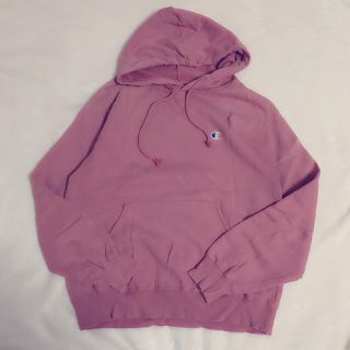 チャンピオン(Champion)のChampion/プルパーカー/オーバー/ピンク/フード/used/古着(パーカー)