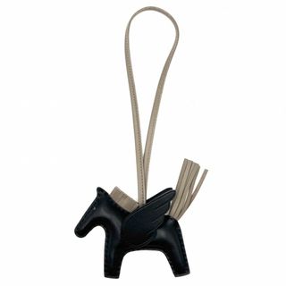 エルメス(HERMES)の【売り尽くし】HERMES エルメス キーホルダー ペガサスPM バッグチャーム ホース メンズ レディース 小物 W アニョーミロ    ブラック 黒 ベージュ ユニセックス 美品 2024年【中古品】(キーホルダー)