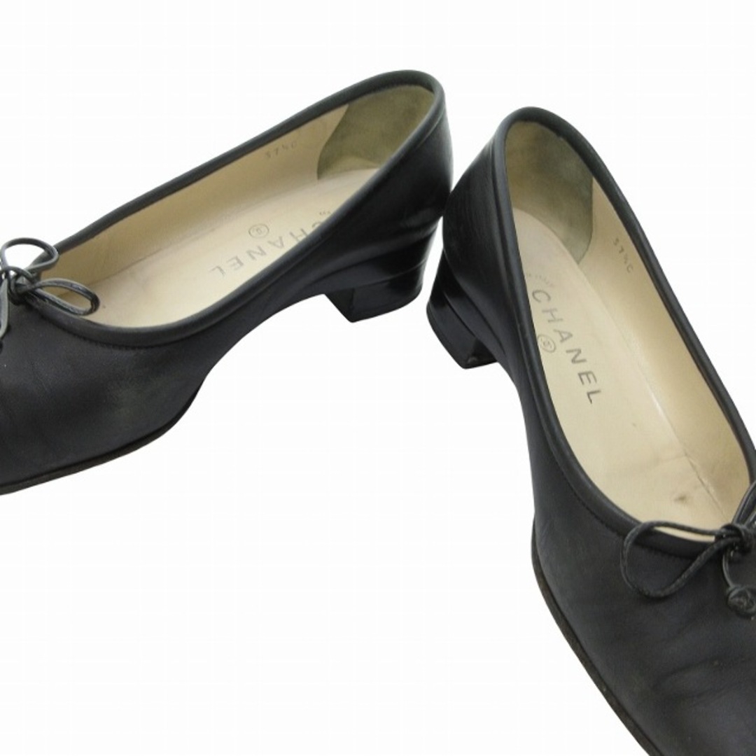 CHANEL - シャネル CHANEL スクエアトゥ パンプス 黒 約23.5 CHANEL - シャネル CHANEL スクエアトゥ パンプス 黒 約23.5