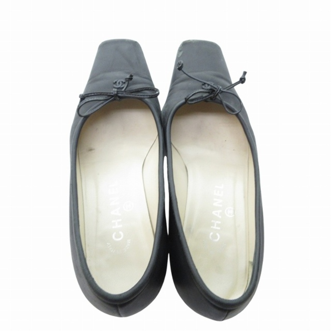 CHANEL - シャネル CHANEL スクエアトゥ パンプス 黒 約23.5 CHANEL - シャネル CHANEL スクエアトゥ パンプス 黒 約23.5