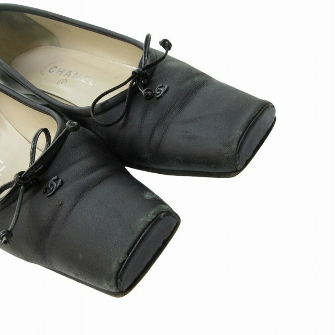 CHANEL - シャネル CHANEL スクエアトゥ パンプス 黒 約23.5 CHANEL - シャネル CHANEL スクエアトゥ パンプス 黒 約23.5