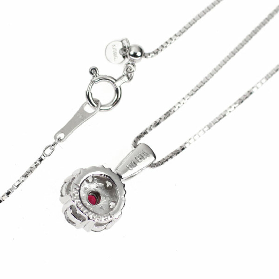 K18WG ルビー ダイヤモンド ペンダントネックレス 0.135ct D0 K18WG ルビー ダイヤモンド ペンダントネックレス 0.135ct D0