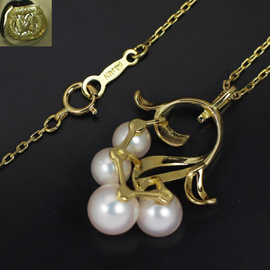 【T-ポイント5倍】 MIKIMOTO - 径 ペンダントネックレス アコヤ真珠 K18YG ミキモト アコヤ真珠