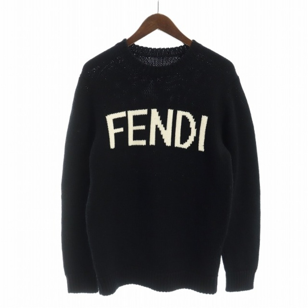 FENDI - FENDI ニット セーター 長袖 クルーネック ビッグロゴ FENDI - FENDI ニット セーター 長袖 クルーネック ビッグロゴ
